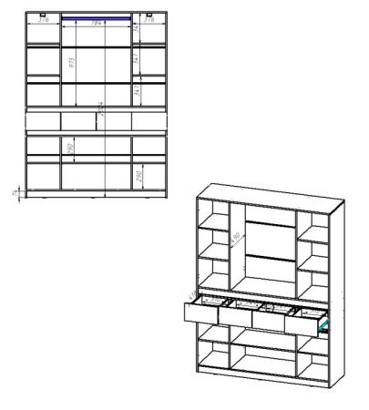 БОСТОН ЛАЙТ Шкаф ШК-004 (4-ств.) Дуб Крафт золотой / Белый