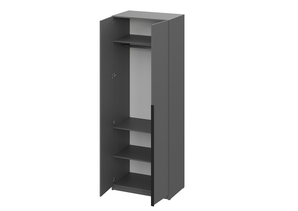 шкаф распашной Берген ПРО ШК-800 серый графит/серый графит