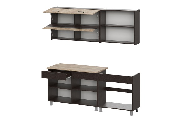 Кухонный гарнитур "Босфор" (2м) Дуб Венге/Дуб Сонома