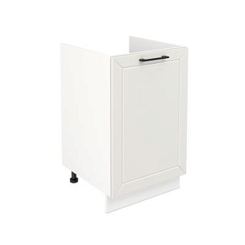 Шкаф нижний под мойку ШНМ 500 Корпус: ЛДСП белый 16мм; фасад: фрезеровка Кельн, МДФ софт айвори 16 мм