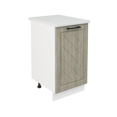 Шкаф нижний ШН 450 Корпус: ЛДСП белый 16мм; фасад: фрезеровка Барселона, МДФ седой клен 16мм