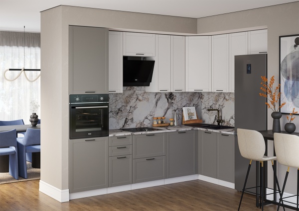 Модульная кухня Диада Лофт кварц / Лофт крем