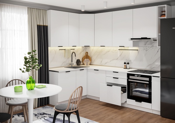 Модульная кухня Норд Софт пломбир / Норд Line Софт пломбир