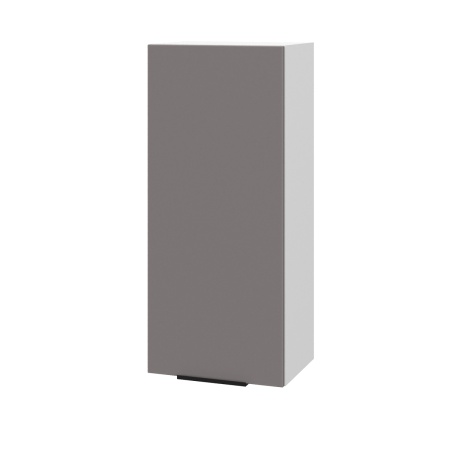 Шкаф верхний (премьер) ШВ 400Н Корпус: ЛДСП белый 16мм; фасад: фрезеровка Оливия, МДФ моно брауни 16 мм