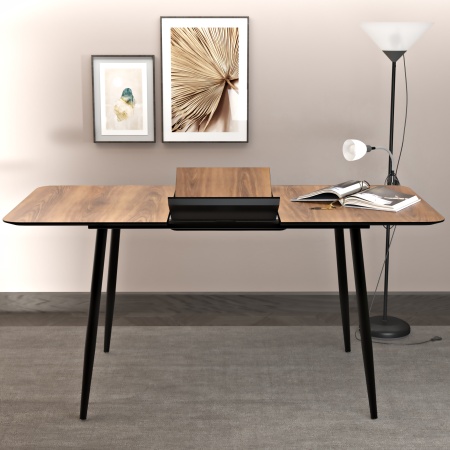 Стол Корсика 32 CRAFT бабочка В1, ЛДСП (1200*800*380) Дуб Шоколад / Черный