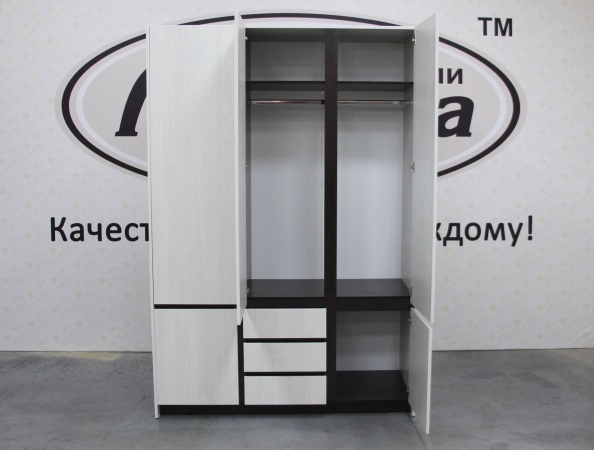 Бостон Шкаф 3-х створчатый Анкор светлый / Венге