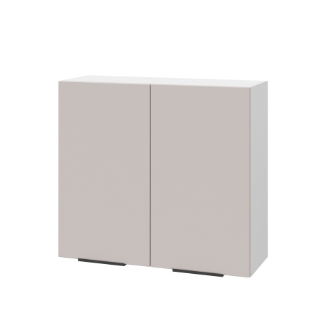 Шкаф верхний ШВ 800 Корпус: ЛДСП белый 16мм; фасад: фрезеровка Оливия, МДФ сиена тауп 16 мм