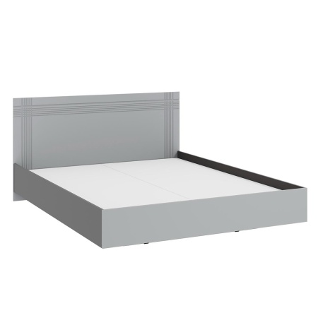 Кровать Альмерия КР-160 с основанием ЛДСП Серый графит / Бархат серый