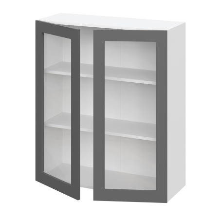 Шкаф верхний со стеклом (премьер) ШВС 800Н Корпус: ЛДСП венге 16мм; фасад: фрезеровка Гренада, МДФ сандал 16мм