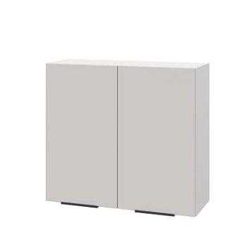 Шкаф верхний ШВ 800 Корпус: ЛДСП белый 16мм; фасад: фрезеровка Оливия, МДФ моно керамика 16 мм