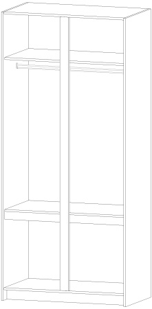 Бостон Шкаф ШК-01 Анкор светлый / Венге