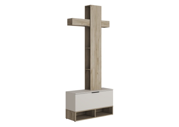 БОХО Прихожая Корпус - Дуб Крафт серый  Фасад ЛДСП - Кашемир 5981 BS