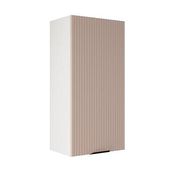 Шкаф верхний (премьер) ШВ 450Н Корпус: ЛДСП белый 16мм; фасад: фрезеровка Норд Line, МДФ софт какао 16 мм