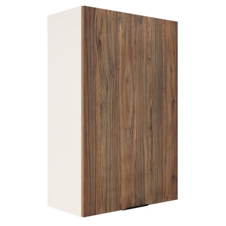 Шкаф верхний (премьер) ШВ 600Н-1 Корпус: ЛДСП белый 16мм; фасад: фрезеровка Норд, МДФ орех канадский 16 мм