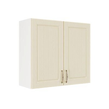 Шкаф верхний ШВ 800 Корпус: ЛДСП белый 16мм; фасад: фрезеровка Лондон, МДФ дуб крем 16мм