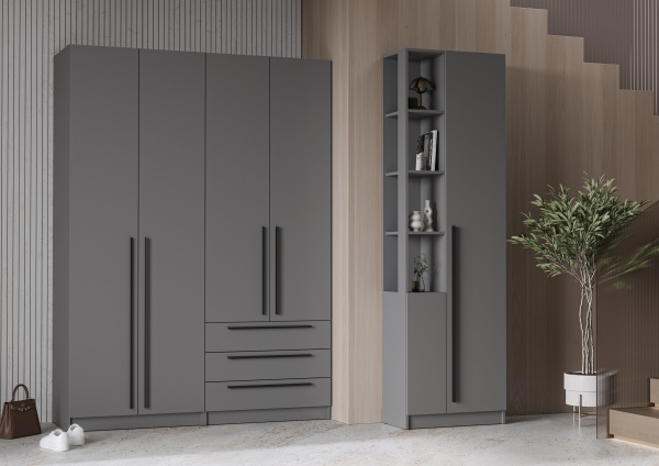 Модульная спальня Берген Серый графит