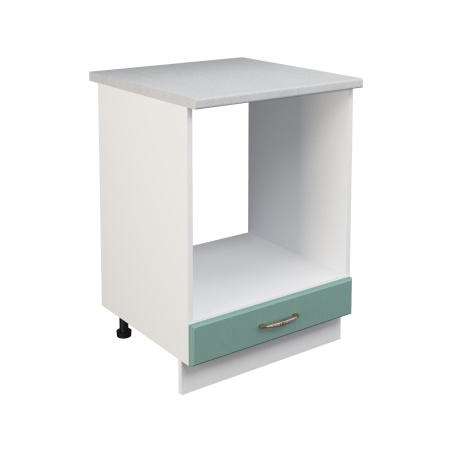 Шкаф нижний духовой ШНД 600 Корпус: ЛДСП белый 16мм; фасад: фрезеровка Лондон, МДФ дуб изумруд 16мм