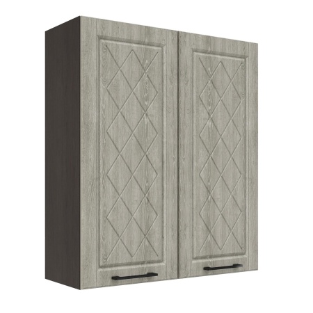 Шкаф верхний (премьер) ШВ 800Н Корпус: ЛДСП венге 16мм; фасад: фрезеровка Барселона, МДФ седой клен 16мм