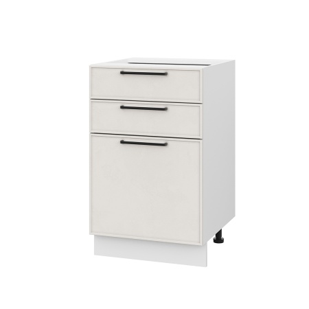 Шкаф нижний с ящиками ШН3Я 500 Либерти белый арт (МДФ 16мм МС София)