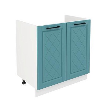 Шкаф нижний под мойку ШНМ 800 Корпус: ЛДСП белый 16мм; фасад: фрезеровка Барселона, МДФ морское дерево 16мм