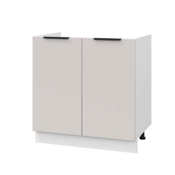 Шкаф нижний под мойку ШНМ 800 Корпус: ЛДСП белый 16мм; фасад: фрезеровка Оливия, МДФ моно керамика 16 мм