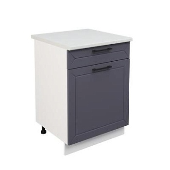 Шкаф нижний с ящиком ШН1Я 600 Корпус: ЛДСП белый 16мм; фасад: фрезеровка Кельн, МДФ софт маренго 16 мм Шкаф нижний с ящиком ШН1Я 600 Корпус: ЛДСП белый 16мм; фасад: фрезеровка Кельн, МДФ софт маренго 16 мм