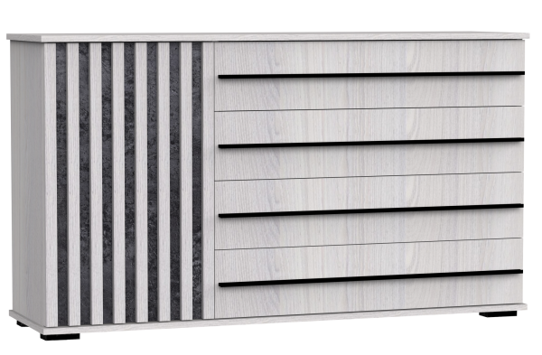 Марракеш Комод 1 створка 4 ящика Анкор светлый / Цемент темный