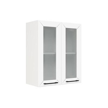 Шкаф верхний со стеклом ШВС 600 Корпус: ЛДСП белый 16мм; фасад: фрезеровка Кельн, МДФ софт пломбир 16 мм Шкаф верхний со стеклом ШВС 600 Корпус: ЛДСП белый 16мм; фасад: фрезеровка Кельн, МДФ софт пломбир 16 мм