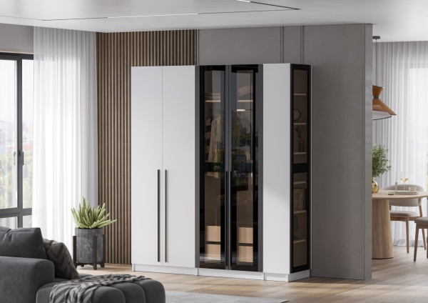 мс Берген ШКС-800 белое дерево/софт черный