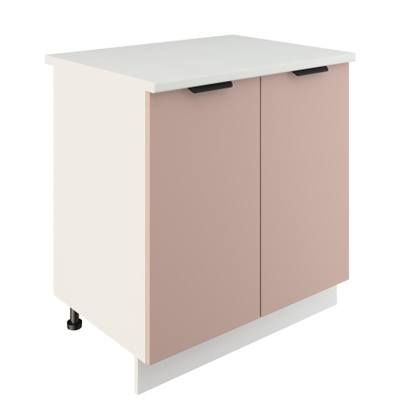 Шкаф нижний ШН 800 Корпус: ЛДСП белый 16мм; фасад: фрезеровка Норд, МДФ софт какао 16 мм