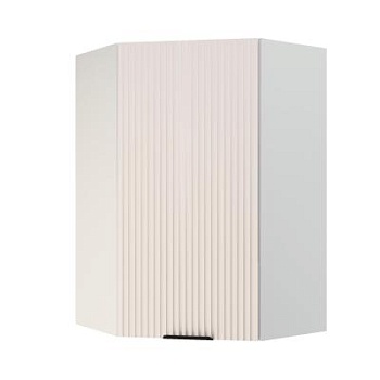 Шкаф верхний угловой (премьер)  ШВУ 600Н Корпус: ЛДСП белый 16мм; фасад: фрезеровка Норд Line, МДФ софт пломбир 16 мм Шкаф верхний угловой (премьер)  ШВУ 600Н Корпус: ЛДСП белый 16мм; фасад: фрезеровка Норд Line, МДФ софт пломбир 16 мм