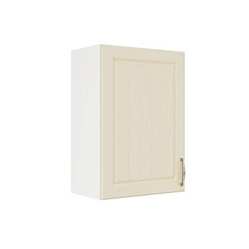 Шкаф верхний ШВ 500 Корпус: ЛДСП белый 16мм; фасад: фрезеровка Лондон, МДФ дуб крем 16мм