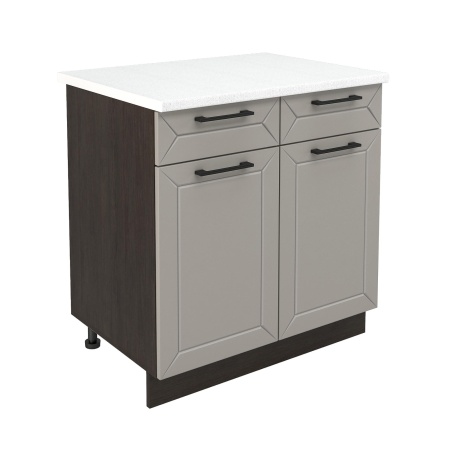 Шкаф нижний с ящиками ШН2Я 800 Корпус: ЛДСП венге 16мм; фасад: фрезеровка Кельн, МДФ софт карамель 16 мм