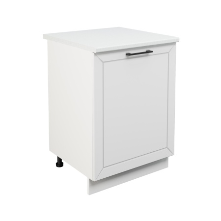 Шкаф нижний ШН 600-1 Корпус: ЛДСП белый 16мм; фасад: фрезеровка Кельн, МДФ софт даймонд 16мм