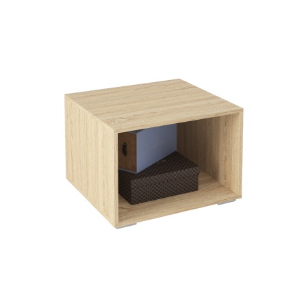 мс Норд Т02-600 Дуб Сонома / СТЕКЛО Софт черный