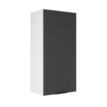 Шкаф верхний (премьер) ШВ 450Н Корпус: ЛДСП белый 16мм; фасад: фрезеровка Норд Line, МДФ софт смок 16 мм