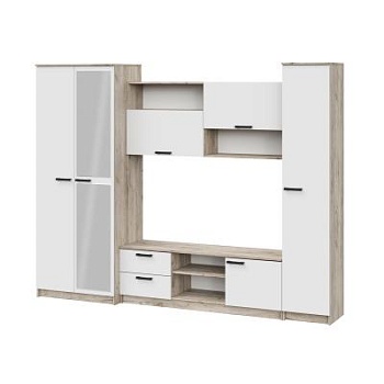 гостиная Марта-12 дуб крафт серый/белый