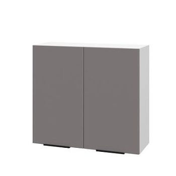 Шкаф верхний ШВ 800 Корпус: ЛДСП белый 16мм; фасад: фрезеровка Оливия, МДФ моно брауни 16 мм