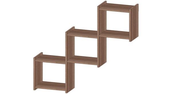 Полка Квадро Ясень Шимо тёмный