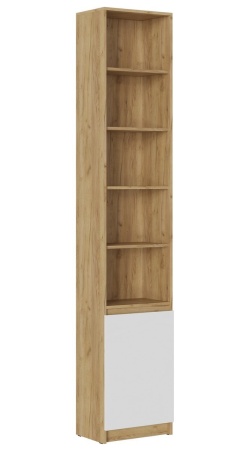 БОСТОН Стеллаж СЖ-001 МДФ (Комплект) Корпус - Дуб Крафт золотой  Фасад МДФ - глянцевая Белый