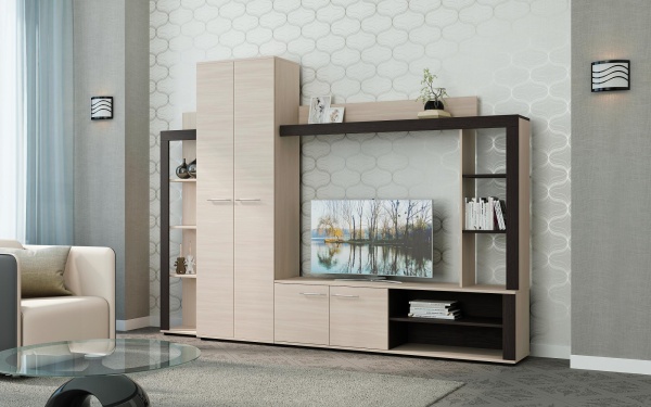 Гостиная Монако Ясень Шимо светлый / Венге