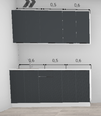 Кухня Норд Line Софт смок / Софт маренго 1,7 м (5855)