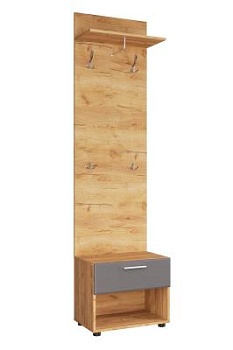 САФАРИ_Тумба_ТМ-003_(Тумба с вешалкой) Дуб Крафт золотой / Графит Софт