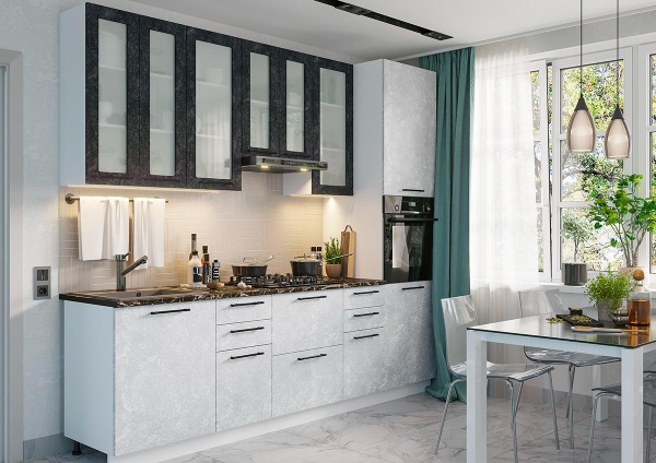 Модульная кухня Нувель Бетон белый