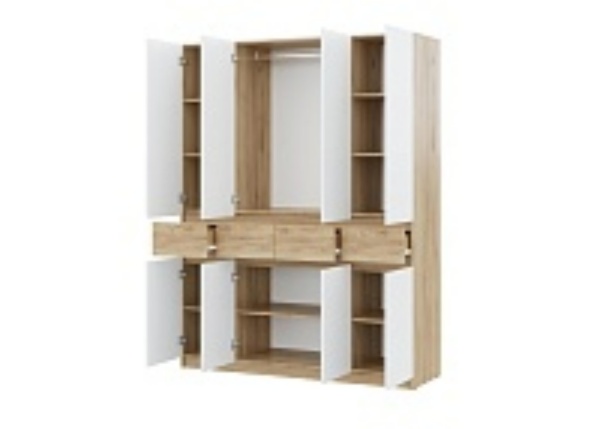 БОСТОН ЛАЙТ Шкаф ШК-004 (4-ств.) Дуб Крафт золотой / Белый