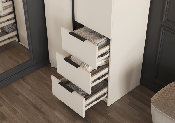 ВЕНТУРО Шкаф ШК-001 (2-ств, с ящиками) Корпус - Кашемир 2,75