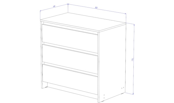 Бостон Комод 3 ящика Анкор светлый / Венге