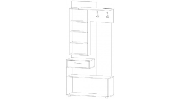 Секция с зеркалом Инфинити Дуб вотан / Белый