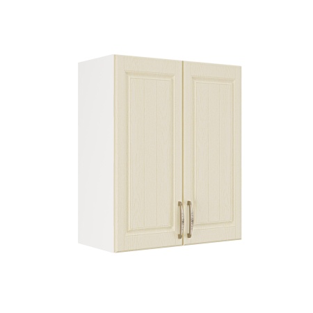 Шкаф верхний ШВ 600 Корпус: ЛДСП белый 16мм; фасад: фрезеровка Лондон, МДФ дуб крем 16мм