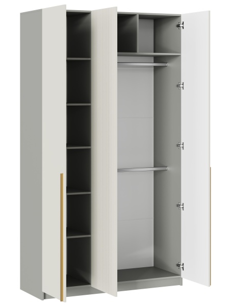 СЕЛЕНА Шкаф ШК-001 (3-ств.) (МДФ Комплект) Корпус - Шиншилла Серая  Фасад МДФ - матовая Кварц Грей Софт СЕЛЕНА Шкаф ШК-001 (3-ств.) (МДФ Комплект) Корпус - Шиншилла Серая  Фасад МДФ - матовая Кварц Грей Софт